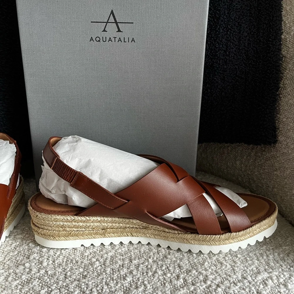 NWT Aquatalia Leather Amaya espadrille sandals~ size 10M